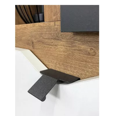 Zweitüriger Kleiderschrank 90 cm LARNAKA - goldene Eiche / weiß / graphit