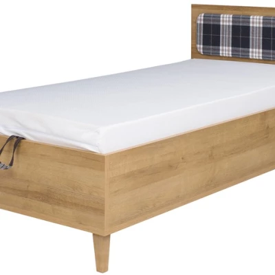 Studentenzimmerbett 90x200 LARNAKA - goldene Eiche / weiß / graphit