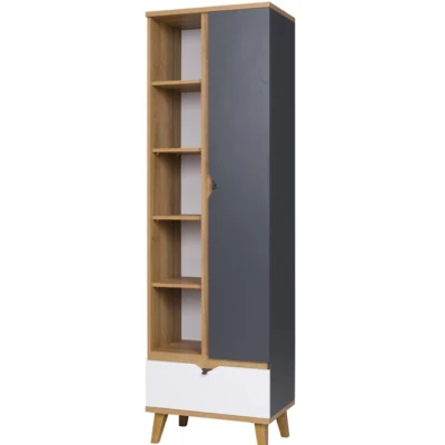 Kinderzimmer Bücherregal LARNAKA - Goldeiche / Weiß / Graphit