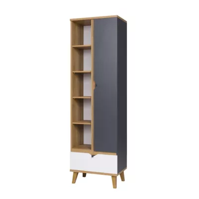 Kinderzimmer Bücherregal LARNAKA - Goldeiche / Weiß / Graphit