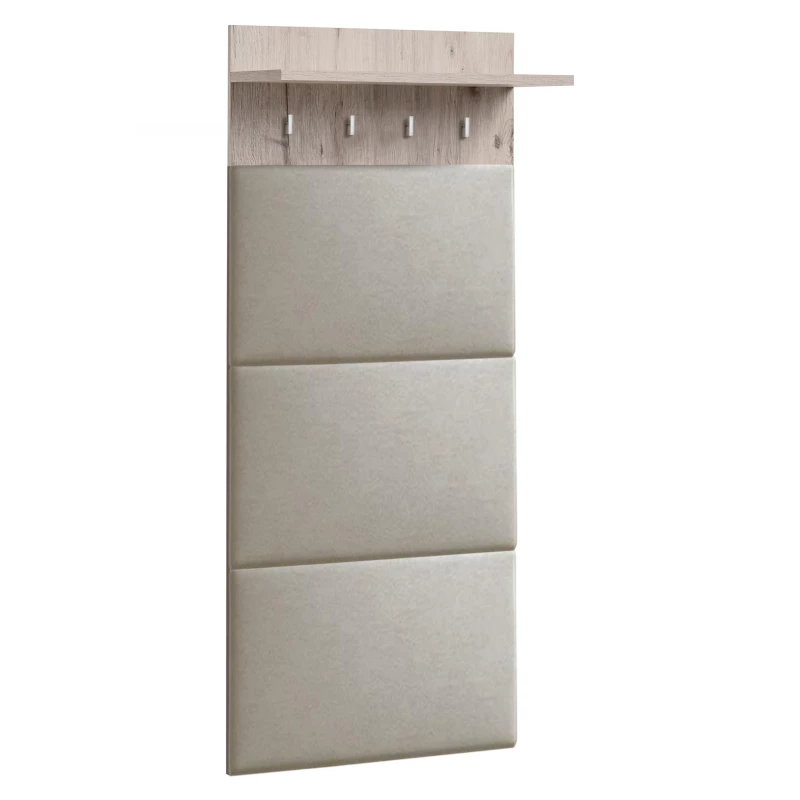 Garderobenständer mit Polsterpaneelen TELA - Wellington Eiche / Beige