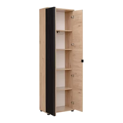 Hoher Schrank FLORENCIA - Hickory Jackson / Schwarz