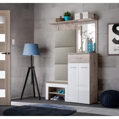 Flurwand TELA 7 - Wellington Eiche / Weiß / Beige