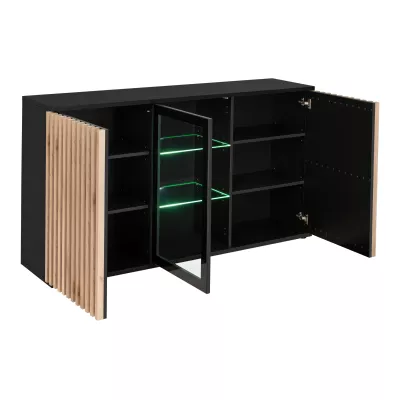 Breite Kommode ADIA - schwarz / Hickory Jackson