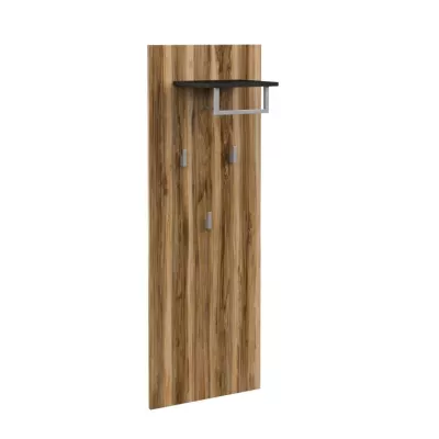 Wandmontiertes hohes Paneel mit Kleiderbügeln und Ablage LEONOR - Satin-Nussbaum / Touchwood