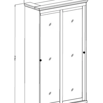 Flurschrank 121 cm DIBOLL - Lefkas Eiche / Abisko Weißesche