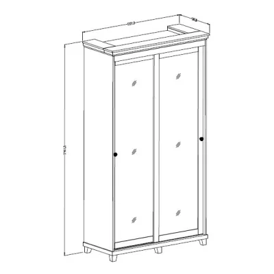 Flurschrank 121 cm DIBOLL - Lefkas Eiche / Abisko Weißesche