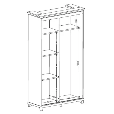 Flurschrank 121 cm DIBOLL - Lefkas Eiche / Abisko Weißesche