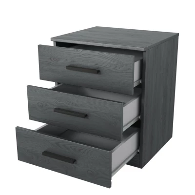 CROSBY Nachttisch mit Schubladen – Carbon-Eiche