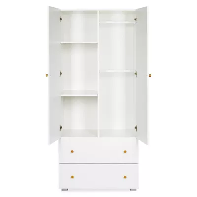 Kleiderschrank 80 BETSY - weiß / Kiefer