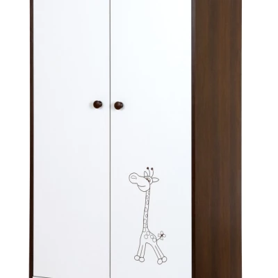 Kleiderschrank 80 MISTY – Weiß/Walnuss