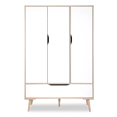 Geräumiger Kleiderschrank 100 BRELA – Buche/Weiß