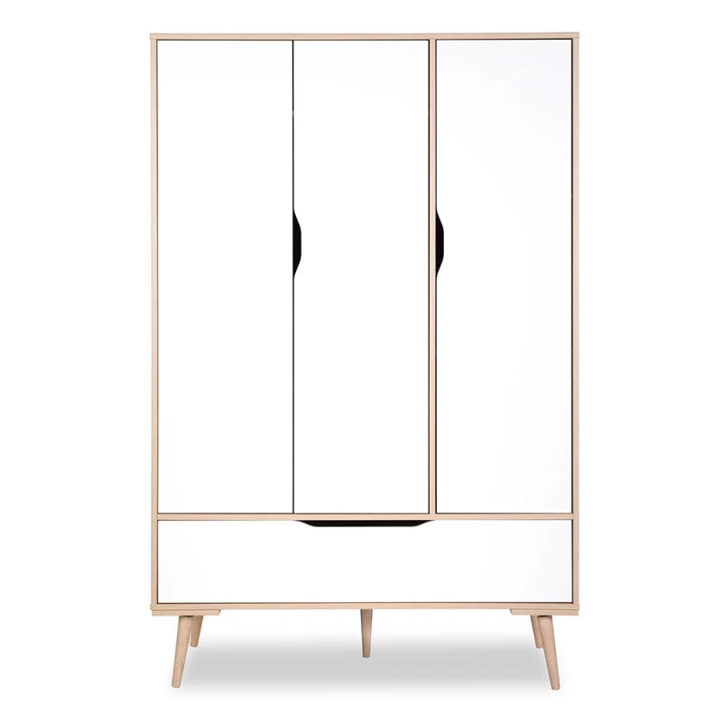 Geräumiger Kleiderschrank 100 BRELA – Buche/Weiß