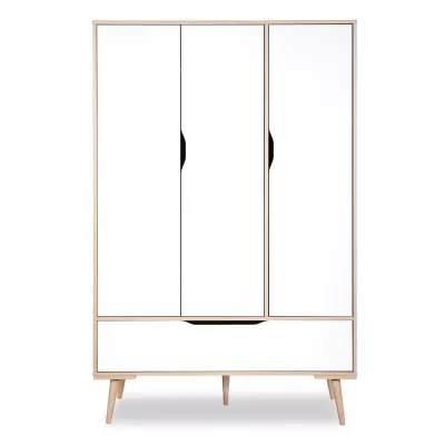 Geräumiger Kleiderschrank 100 BRELA – Buche/Weiß