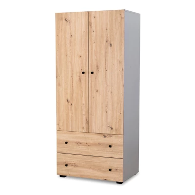 Kleiderschrank 80 MALALA - Graphit / Eiche