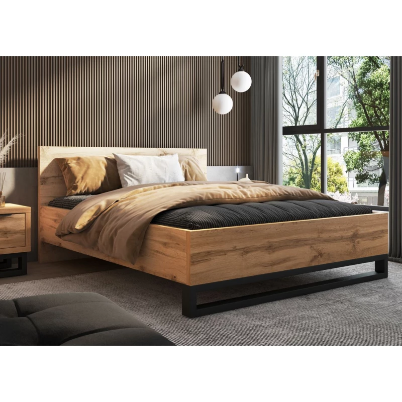 Doppelbett 160x200 BULLARD - Wotan-Eiche