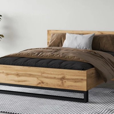 Doppelbett 160x200 BULLARD - Wotan-Eiche