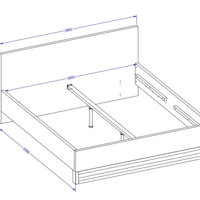 Doppelbett 180x200 BULLARD - Wotan-Eiche