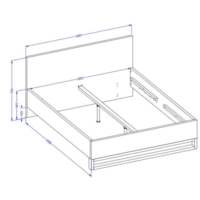 Doppelbett 160x200 BULLARD - Wotan-Eiche