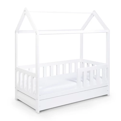 Kinderbett 80x160 LETTY mit Schublade - weiß