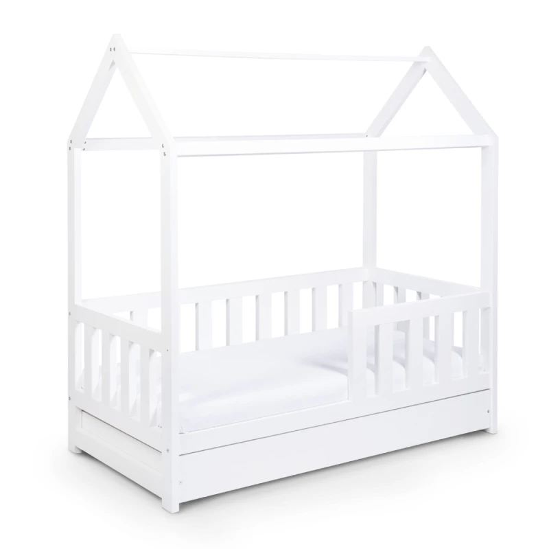 Kinderbett 80x160 LETTY mit Schublade - weiß