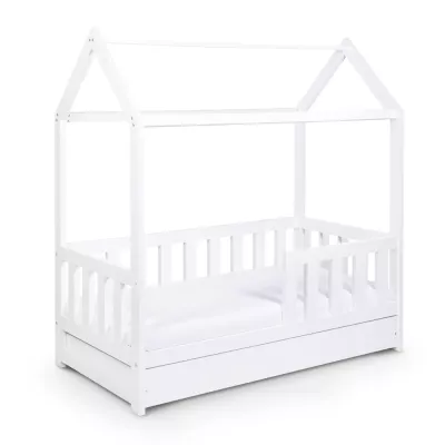 Kinderbett 80x160 LETTY mit Schublade - weiß