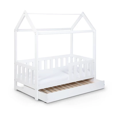 Kinderbett 80x160 LETTY mit Schublade - weiß