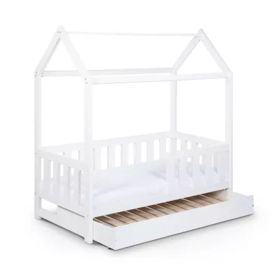 Kinderbett 80x160 LETTY mit Schublade - weiß