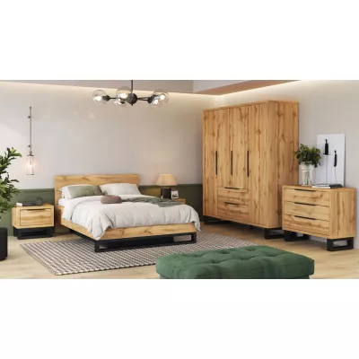 Doppelbett 180x200 BULLARD - Wotan-Eiche