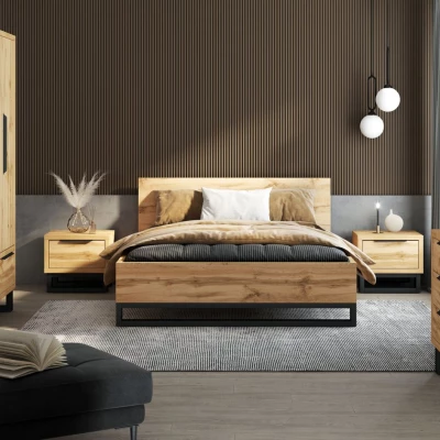 Doppelbett 180x200 BULLARD - Wotan-Eiche