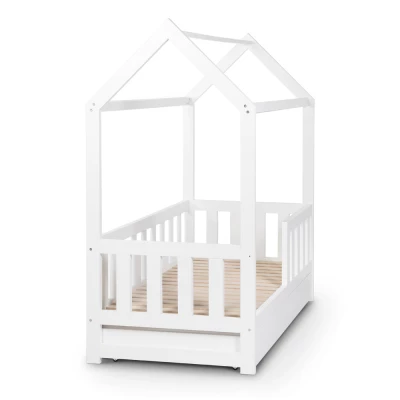 Kinderbett 80x160 LETTY mit Schublade - weiß