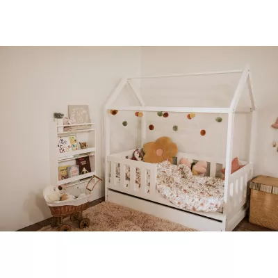 Kinderbett 80x160 LETTY mit Schublade - weiß