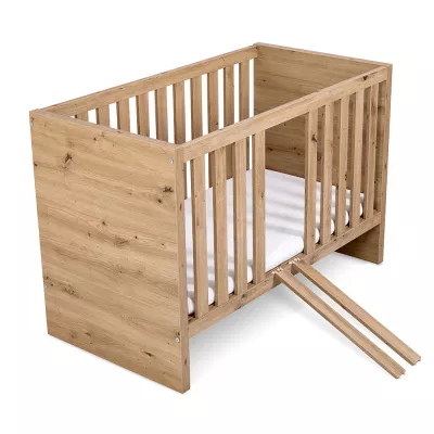 Kinderbett 60x120 ALABANA mit Schutzgitter - Eiche