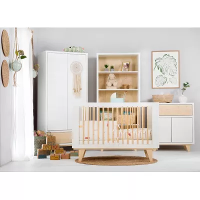 Babybett 60x120 PEMA - Kiefer/Weiß