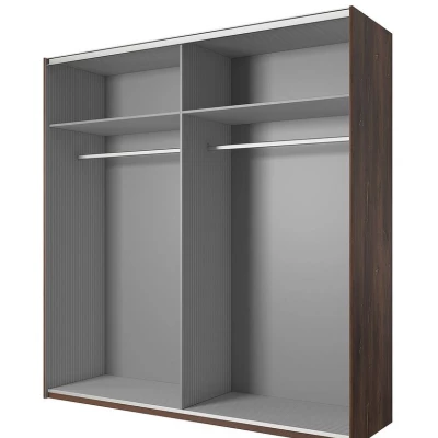 Kleiderschrank mit Spiegel 201 cm LJUBA - Flagstaff-Eiche
