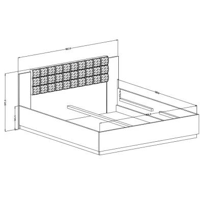 Doppelbett 180x200 LJUBA - Eichen-Flagstaff