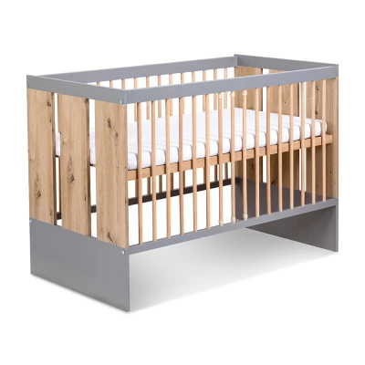 Kinderbett 60x120 MALALA - grau/eiche