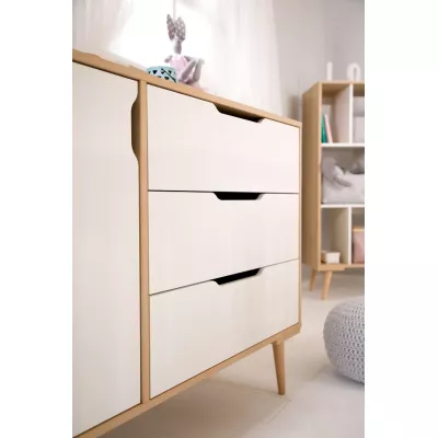 Kinderzimmerkommode BRELA - Buche/Weiß