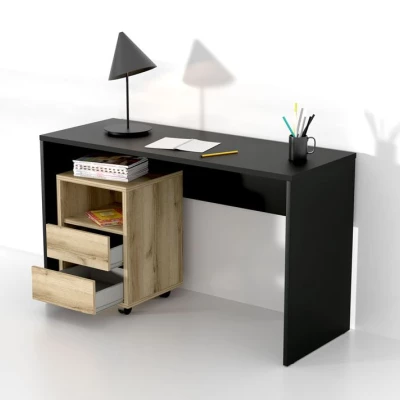 Schreibtisch mit Stauraum AFIBA - schwarzer Onyx
