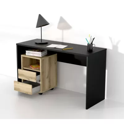 Schreibtisch mit Stauraum AFIBA - schwarzer Onyx