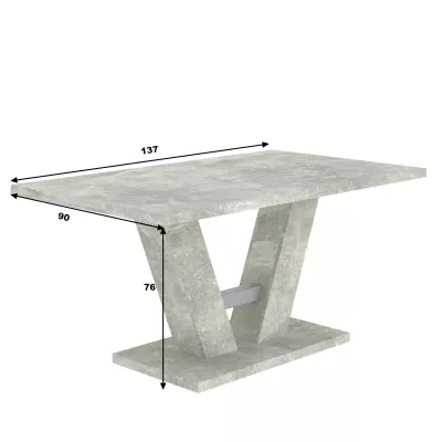Ausziehbarer Esstisch BEVERLY - Beton