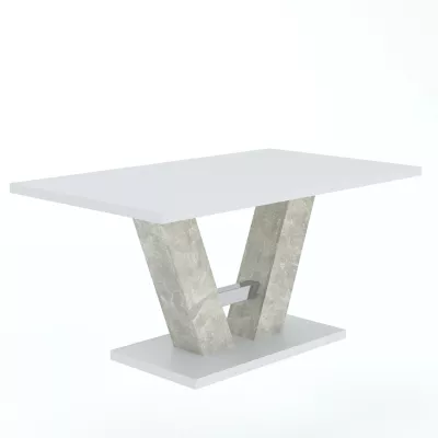 Ausziehbarer Esstisch BEVERLY - Beton / Weiß