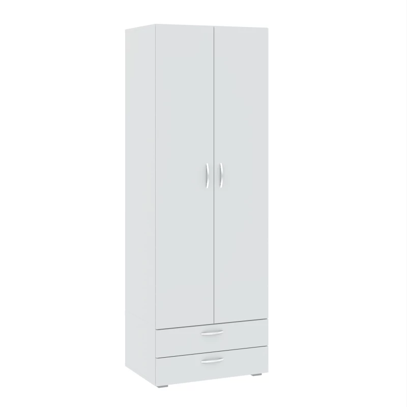 Zweitüriger Kleiderschrank 74 cm mit Schubladen RICHLAND - weiß