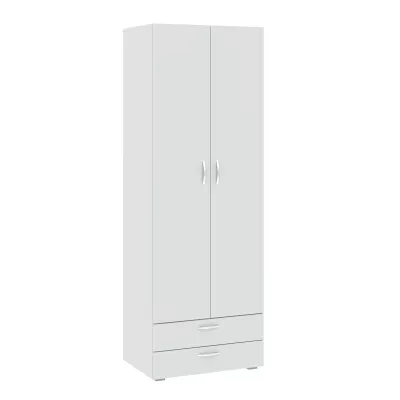Zweitüriger Kleiderschrank 74 cm mit Schubladen RICHLAND - weiß
