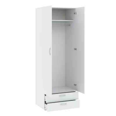 Zweitüriger Kleiderschrank 74 cm mit Schubladen RICHLAND - weiß