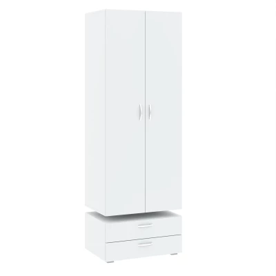 Zweitüriger Kleiderschrank 74 cm mit Schubladen RICHLAND - weiß
