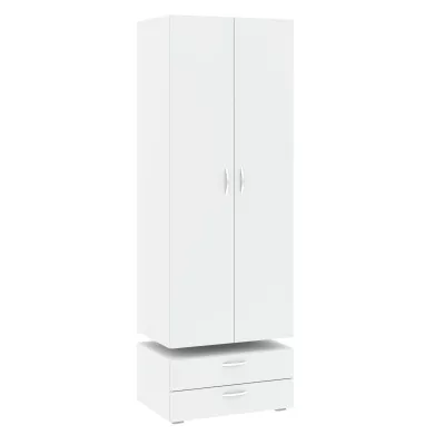 Zweitüriger Kleiderschrank 74 cm mit Schubladen RICHLAND - weiß