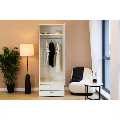 Zweitüriger Kleiderschrank 74 cm mit Schubladen RICHLAND - weiß