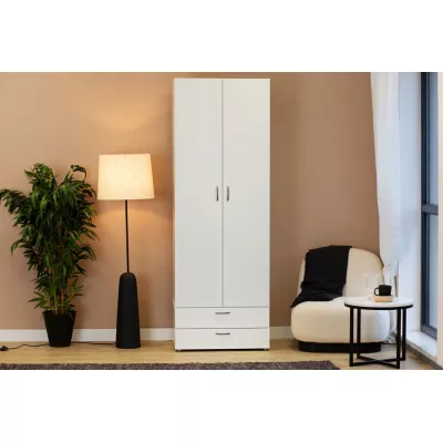 Zweitüriger Kleiderschrank 74 cm mit Schubladen RICHLAND - weiß