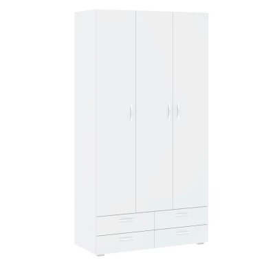 Dreitüriger Kleiderschrank 111 cm mit Schubladen RICHLAND - weiß